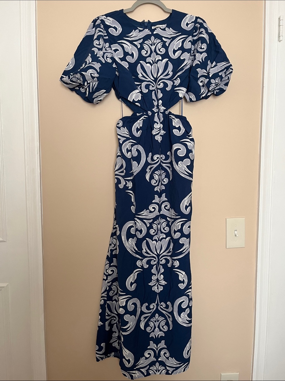 Abercrombie & Fitch Navy and White Cutout Maxi Dress